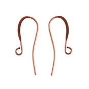 Antique Copper Earwires - 26mm with hook - 8 Pairs