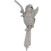FREE SHIPPING - Large 4.5" L Signed Ciner Parrot Brooch