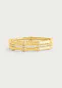 Anabel Aram Bamboo Stacked Hinged Bangle