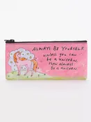 ALWAYS BE A UNICORN PENCIL CASE - BLUE Q