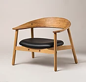 Hand Crafted Oak Lounge Chair, designed by Henrik Bønnelycke