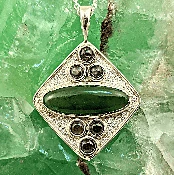 Jade &amp;amp; Black Sapphire Pendant