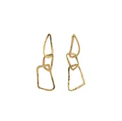 Aicha Small Hammered Link Dangle Earrings