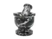 3 Inch Black Zebra Onyx Mortar and Pestle Set