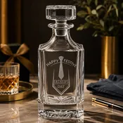 Custom Signature Geometric Glass Decanter