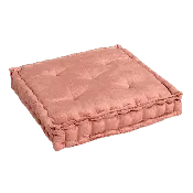 Coral Velvet Tufted Floor Cushion