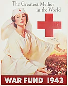 American Red Cross Vintage Poster 'The Greatest Mother in the World' by Lawrence Wilbur, 1943
