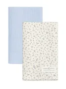 2-Pack Muslin Burp Cloths - Rosebay Floral + Powder
