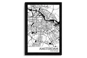 Amsterdam City Streets Push Pin Map Wall Art