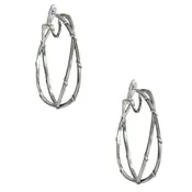 DOUBLE VINE HOOPS, 1.5" SILVER