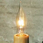 7.5W clear flame tip candleabra base light bulb
