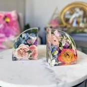 Resin Bookends Floral Keepsake