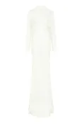 Aberdeen Dress in Ivory Silk Wool Fil Coupé