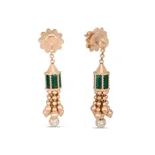 ART DECO EARRINGS WITH MALACHITE AND DIAMONDS