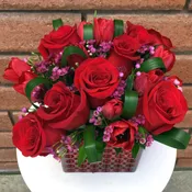 Lush Roses and Tulips Cube