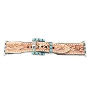 AWB42 - Floral Tooled Watch Band
