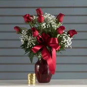 Red Roses in a Vase