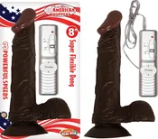 All American Whopper Vibrating W/ Balls 8" - Brown