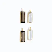 Crystal Quartz 14K Gold Cushion Charm