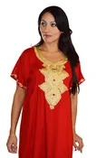 Andalousia Red Moroccan Woman Casual Kaftan - Treasure of Morocco