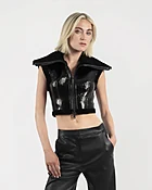 AMBER Nano Vest – Patent Stretch Lambskin Leather