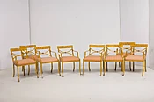 (8) English Edwardian iron garden arm chairs, Thierry Despont