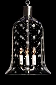 Crystal Bell Shaped  "Americana" Motif, Three Light Lantern