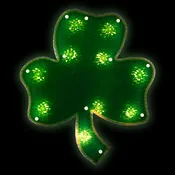 14" Lighted Shamrock St. Patrick's Day Window Silhouette - Clear Lights