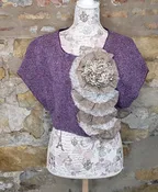 Anthropologie Moth Cropped Purple Sweater Sz S/M