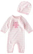 Baby Dove Bear Knit Coverall With Hat