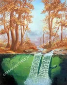 Autumn Cutaway Waterfall NERC Print by Mike Wellins