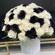 Lucy's Signature Black & White Rose Box