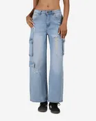 3Pkt Cargo Distressed Denim Jeans