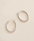 14k White Gold Small Hoop Earrings