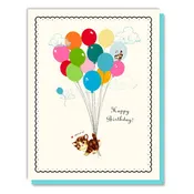 Birthday Card - Balloon Kitten