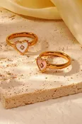 18k Stainless Steel Tarnish Free Shell Ring - Pink