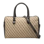 Beige Bottega Veneta BV Monogram Canvas Satchel