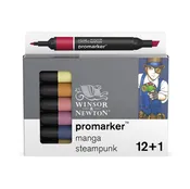 12+1 #0290143 Manga Steampunk Winsor & Newton (Alcohol) ProMarker Set