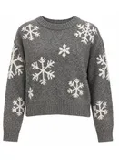 Girls Gray Snowflake Sweater
