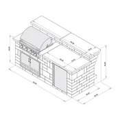 Grand Island Bar and Grill with Storage and Refrigerator Opening