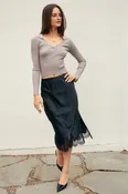 61 Jane Lace Trim Midi Skirt