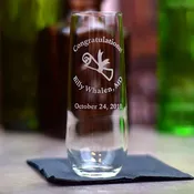 Arced Text Stemless Champagne Flute