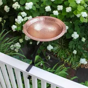 14" Hammered Solid Copper Birdbath & Railing Bracket — Achla Designs Products | Unique Home & Garden Décor, Tools & Accessories —  Achla Designs  |  Minuteman International