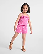 barboteuse imprimée à volants pour bébés et petites filles - Cream