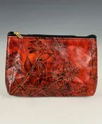 Leaf Leather Large Coin Purse in Brown — Suzanne Crane Fine Stoneware