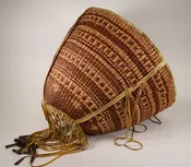 Large Apache Burden Basket With Fringe and 30 Cones