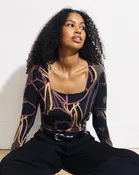 Agatha Liquid Jersey Top - Poppy Field Print