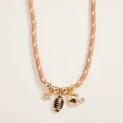 18 Inch Football Helmet Star Charm Game Day Rope Necklace