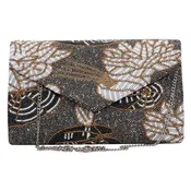 Beaded Pewter Floral Envelope