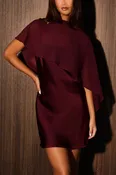 Burgundy cape dress
